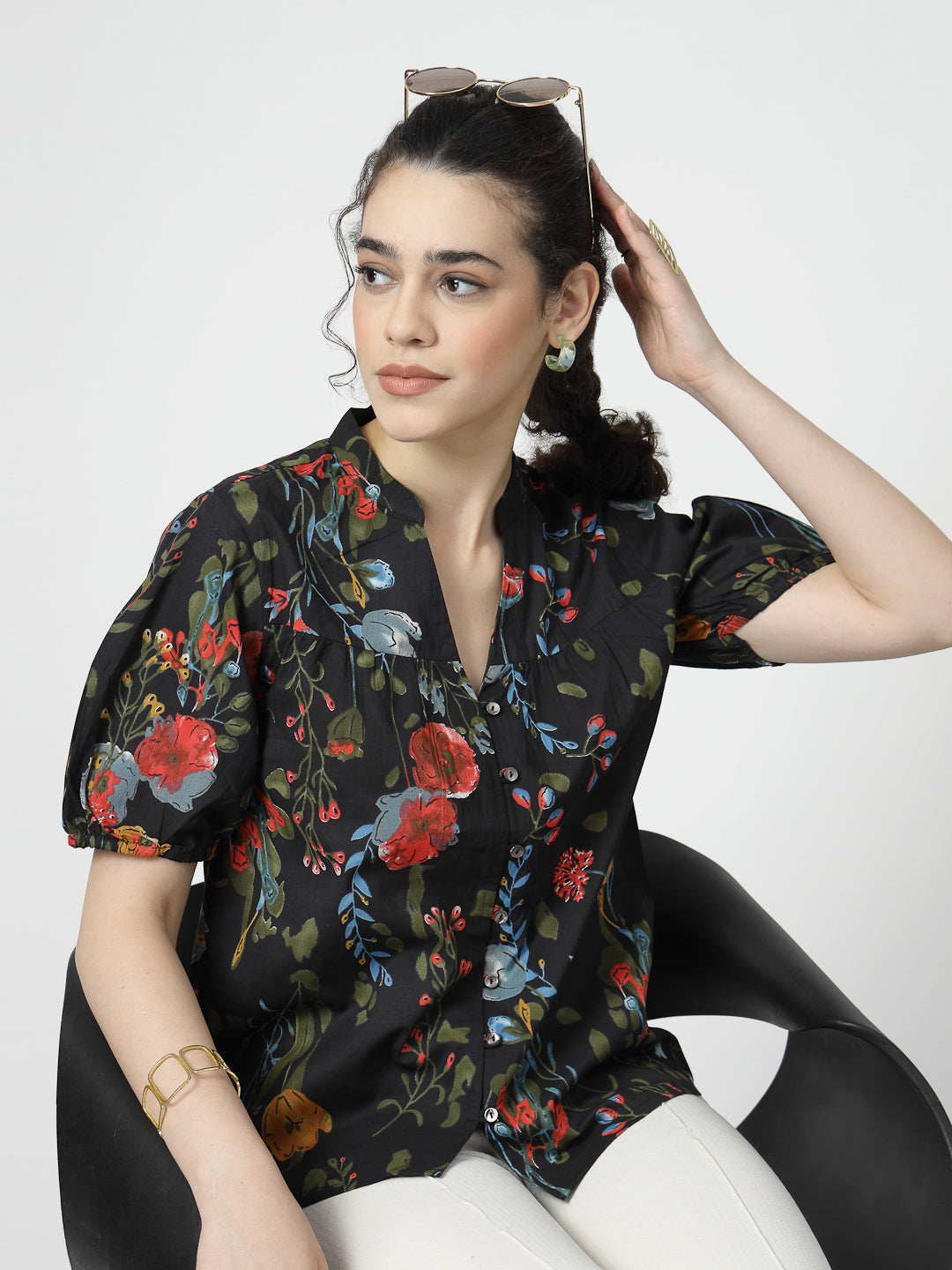 Floral Puff sleeve Top