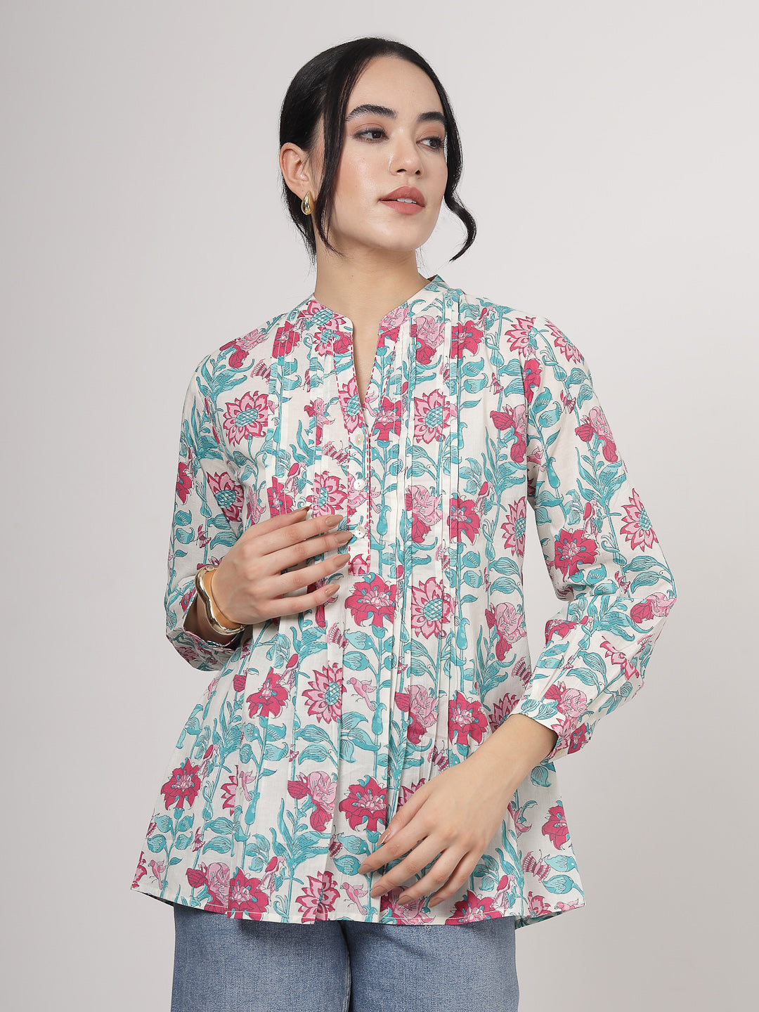 Pink Floral Cotton top
