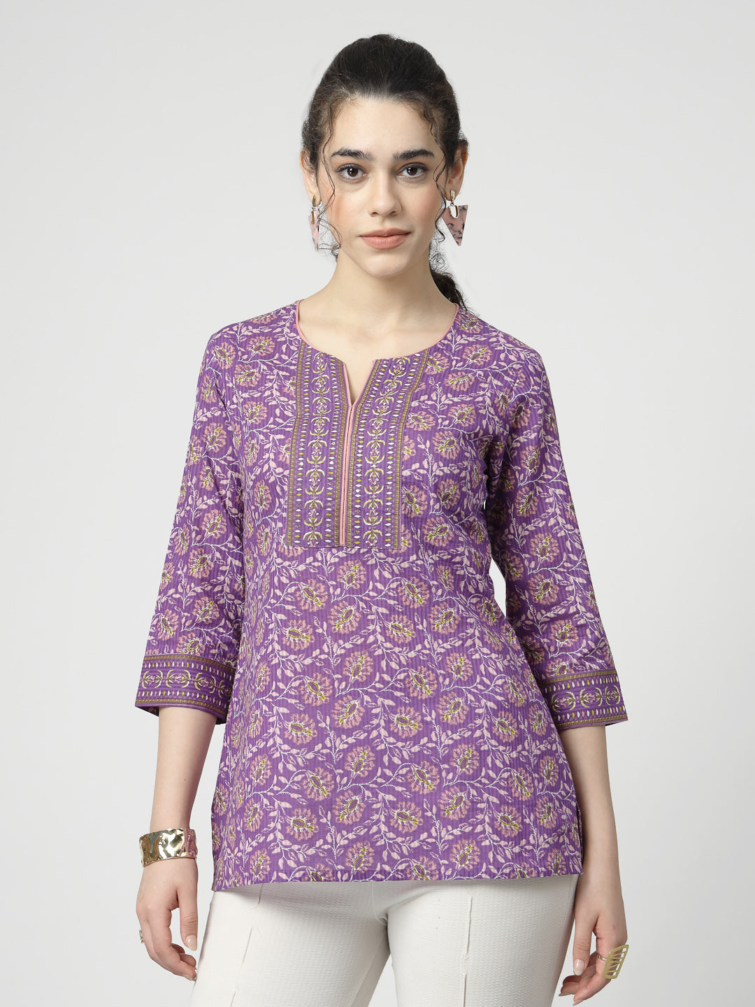 Cotton ethnic ptinted Top