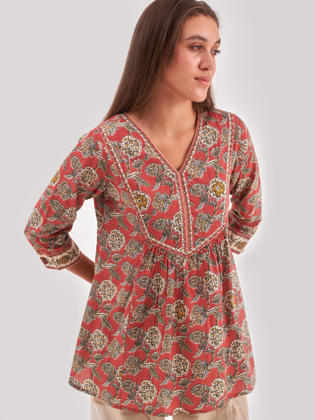 Floral print V-neck Top