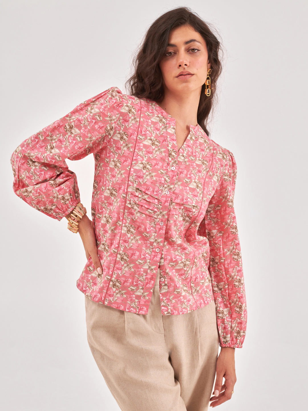 Pink lace inserts Top