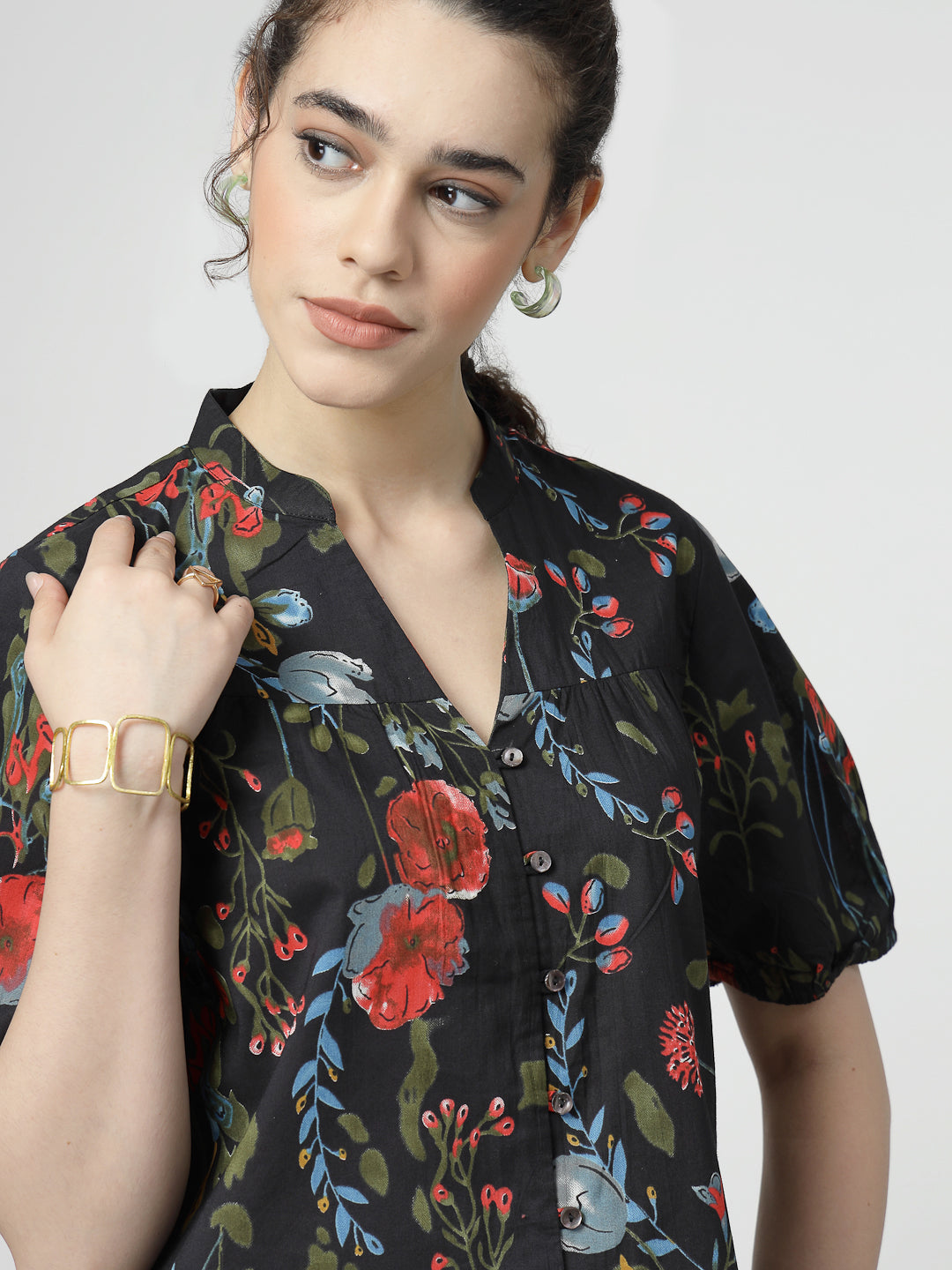 Floral Puff sleeve Top