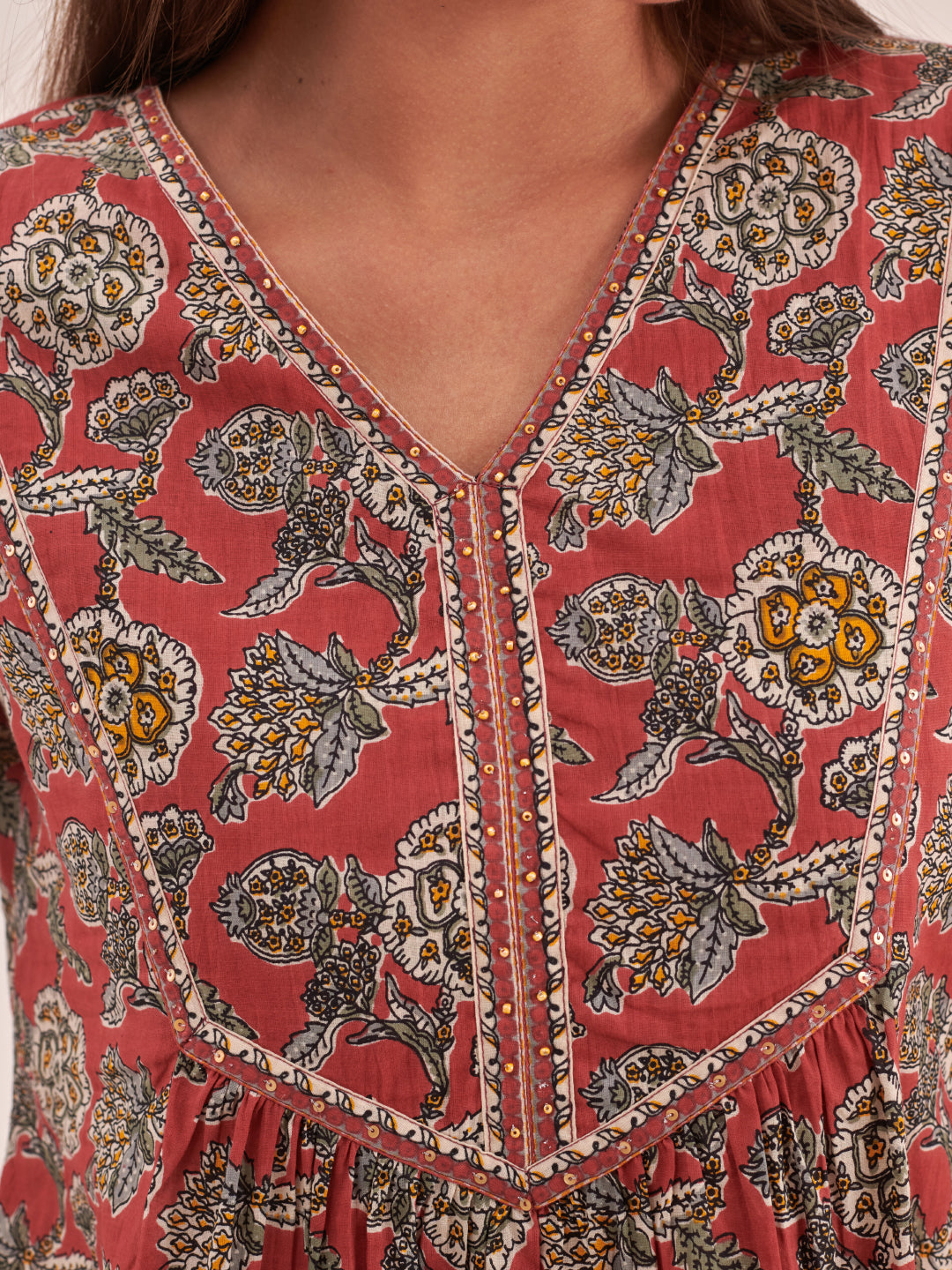 Floral print V-neck Top