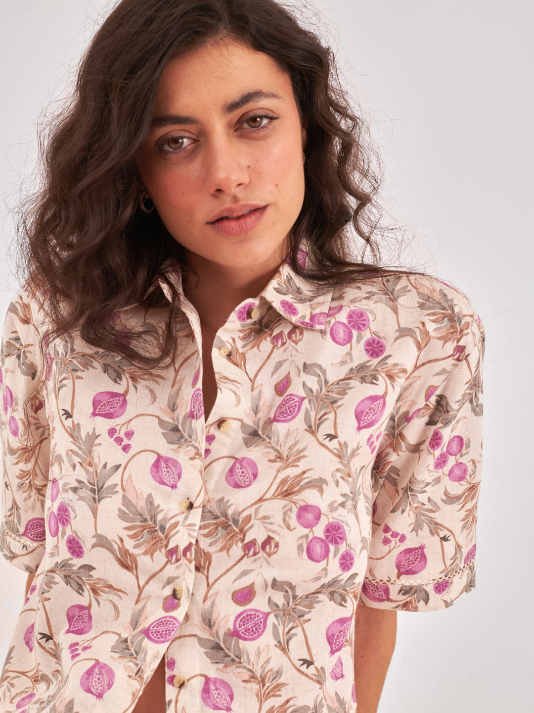 Printed Casual Crop Shirt