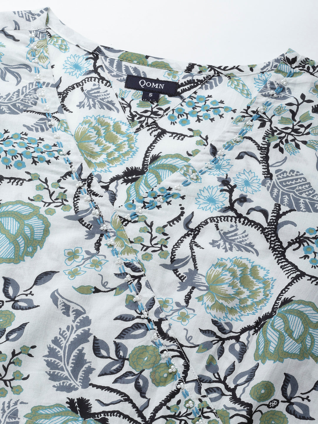 White and Black printed top