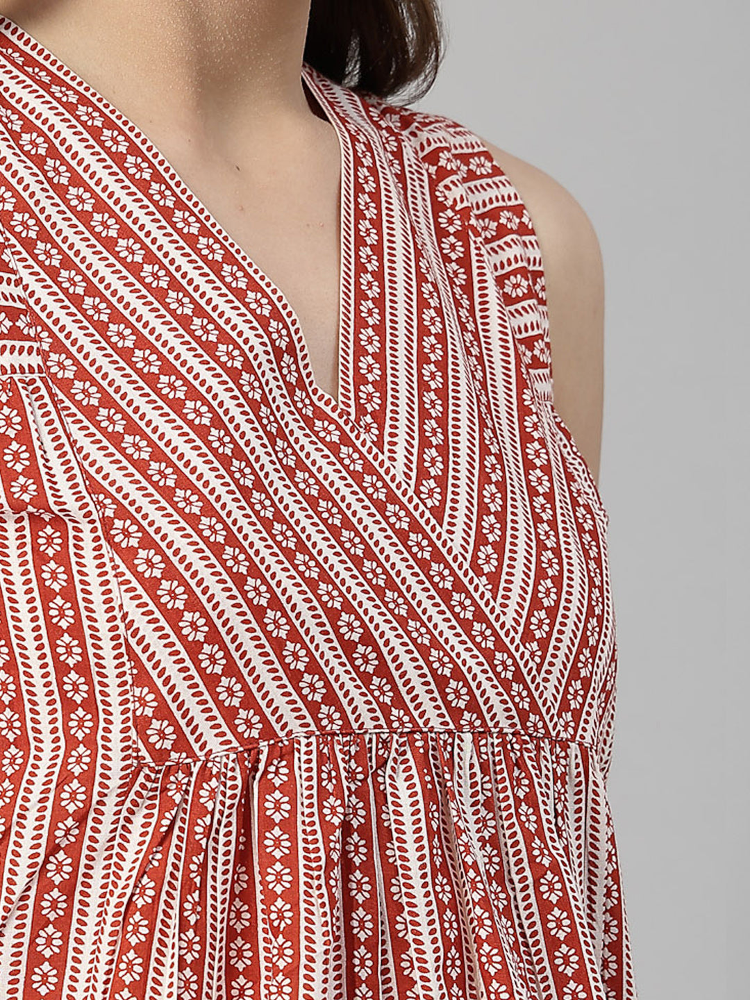Sleeveless Striped Cotton Top