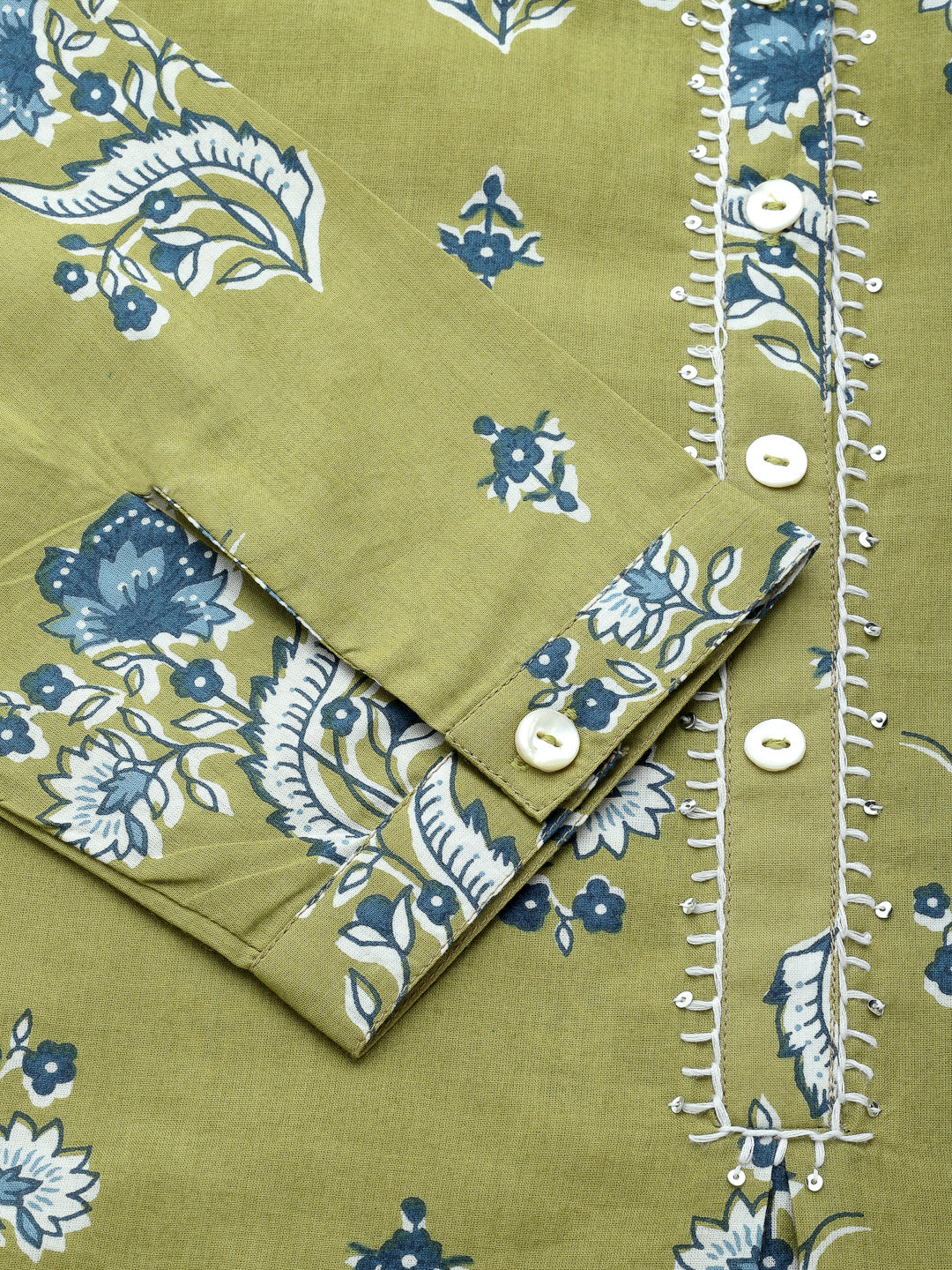 Green Floral Printed Top