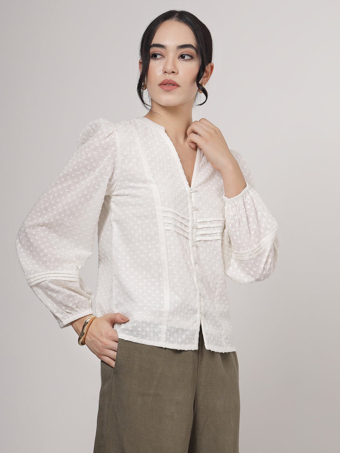 Solid White Cotton Top