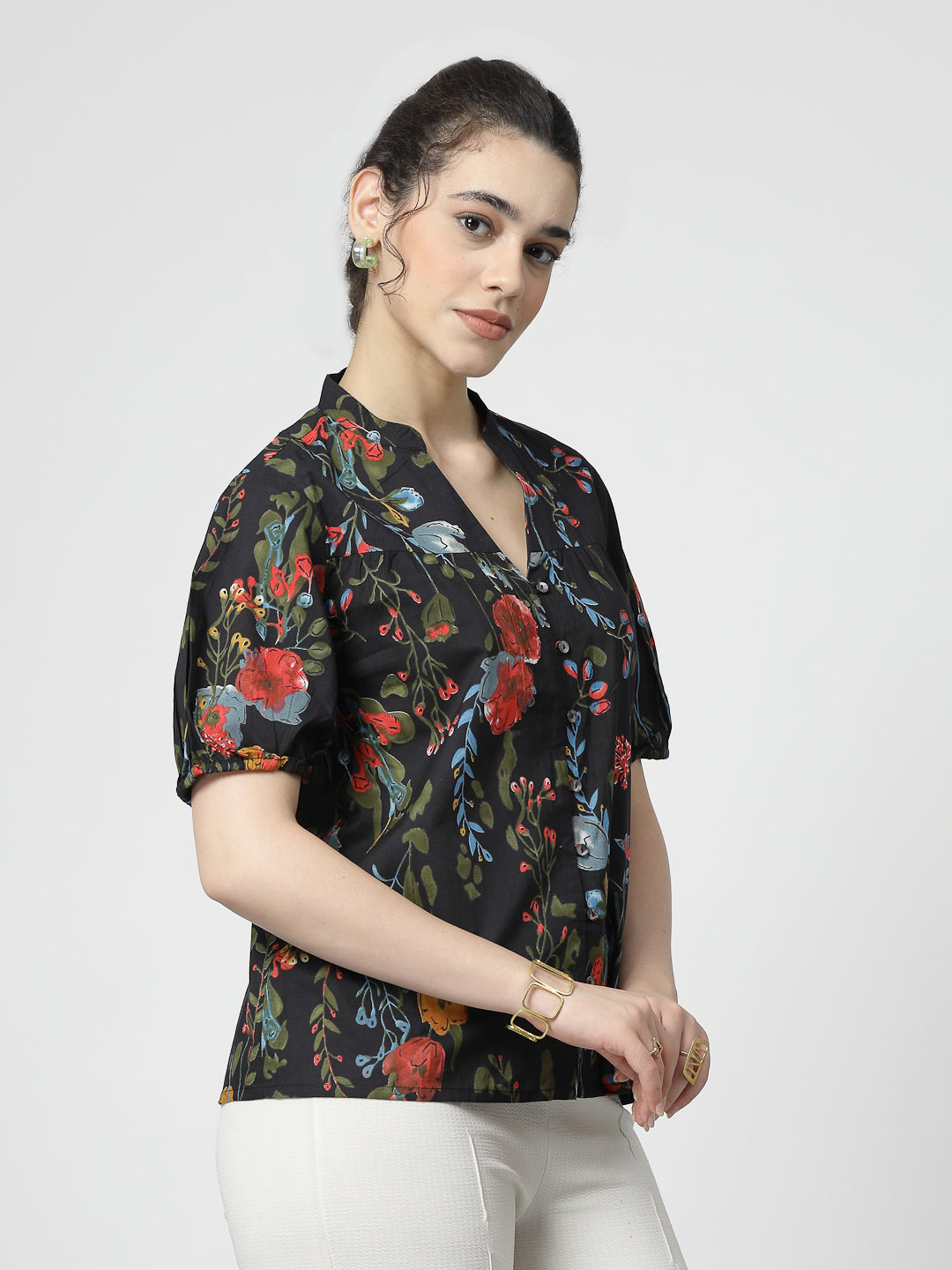 Floral Puff sleeve Top