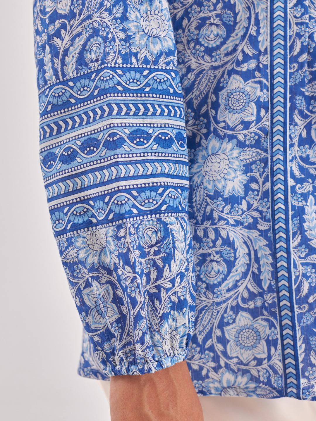 Blue printed A-line Top