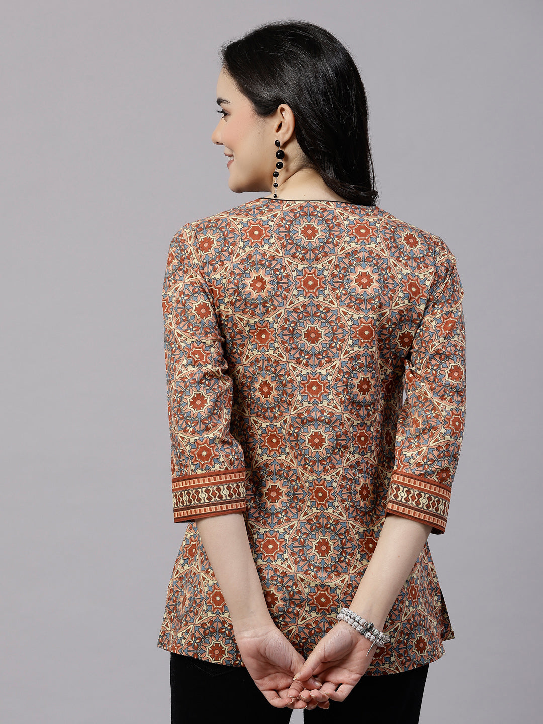 Rust Printed Top