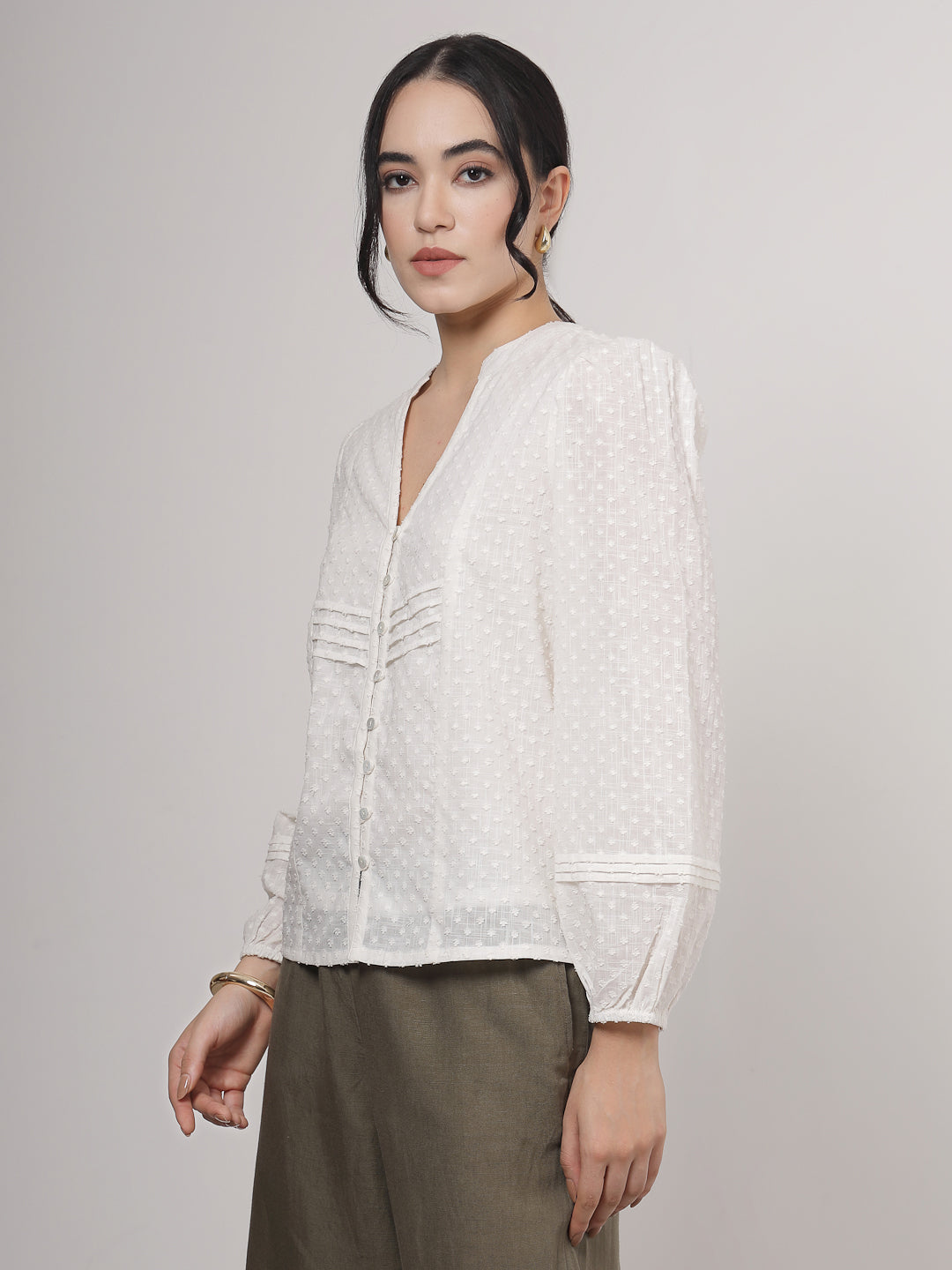 Solid White Cotton Top
