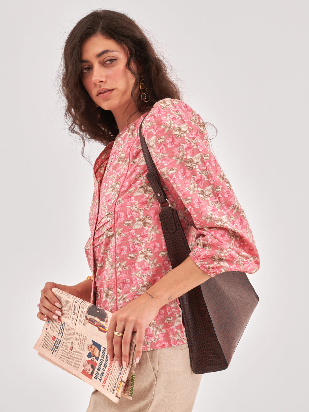 Pink lace inserts Top