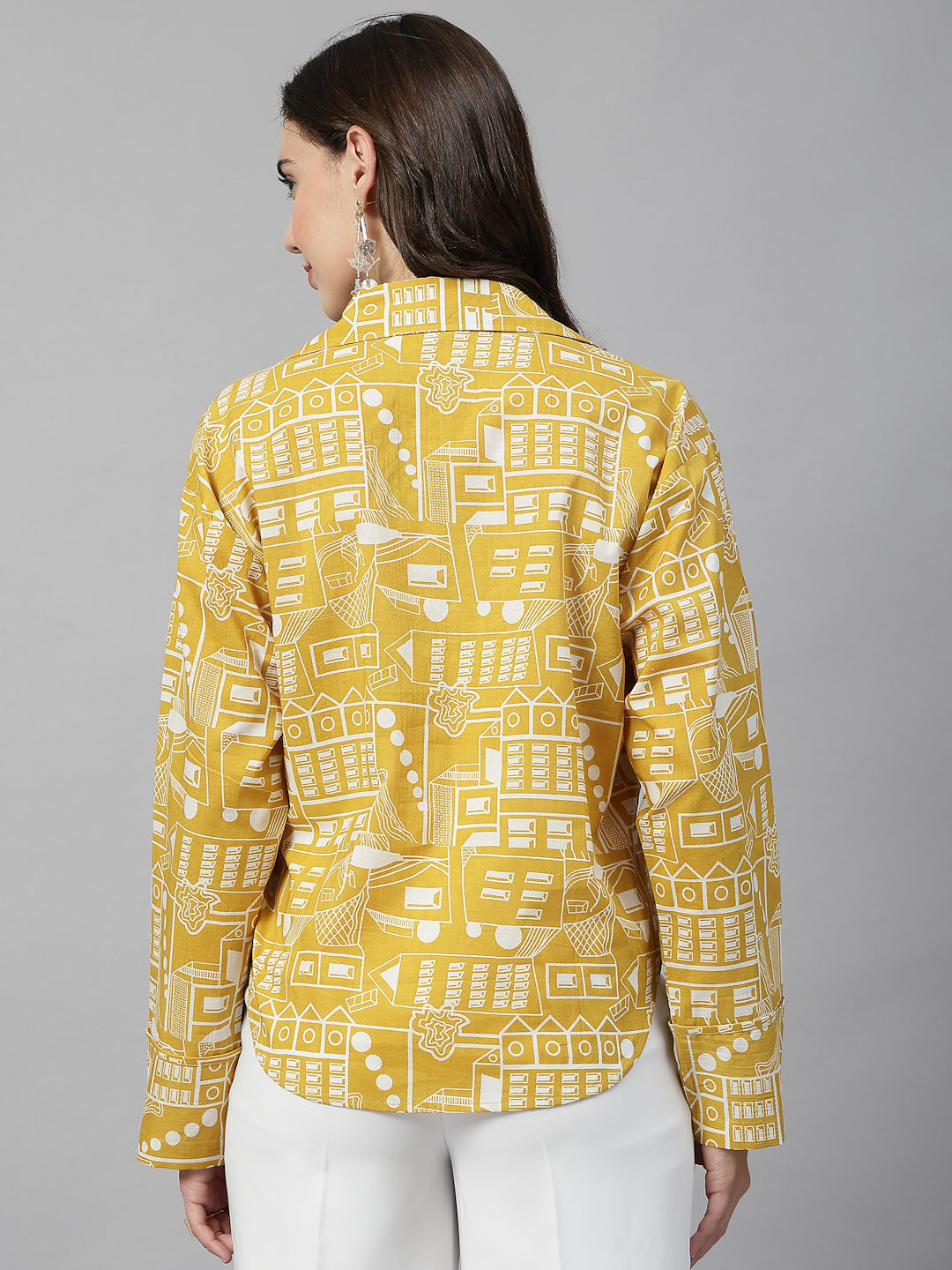 Tie-up Printed V-Neck Top