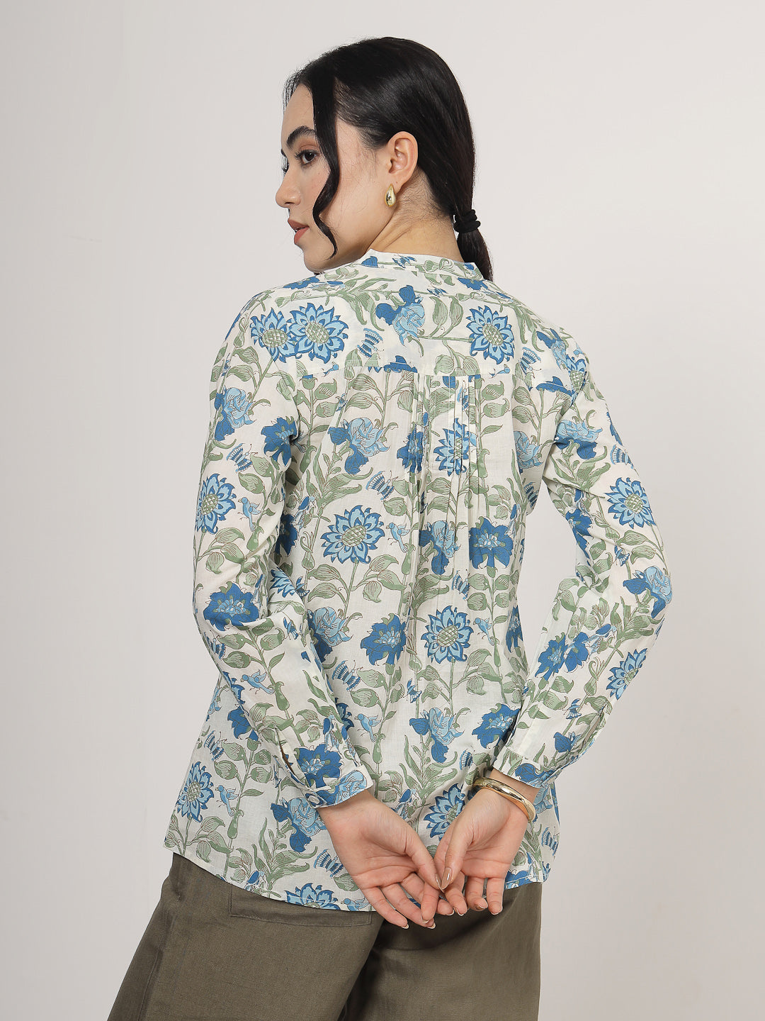 Blue Floral Cotton top