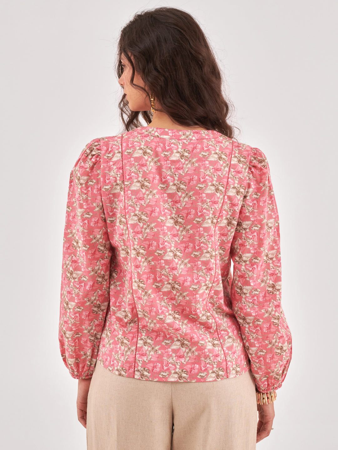 Pink lace inserts Top