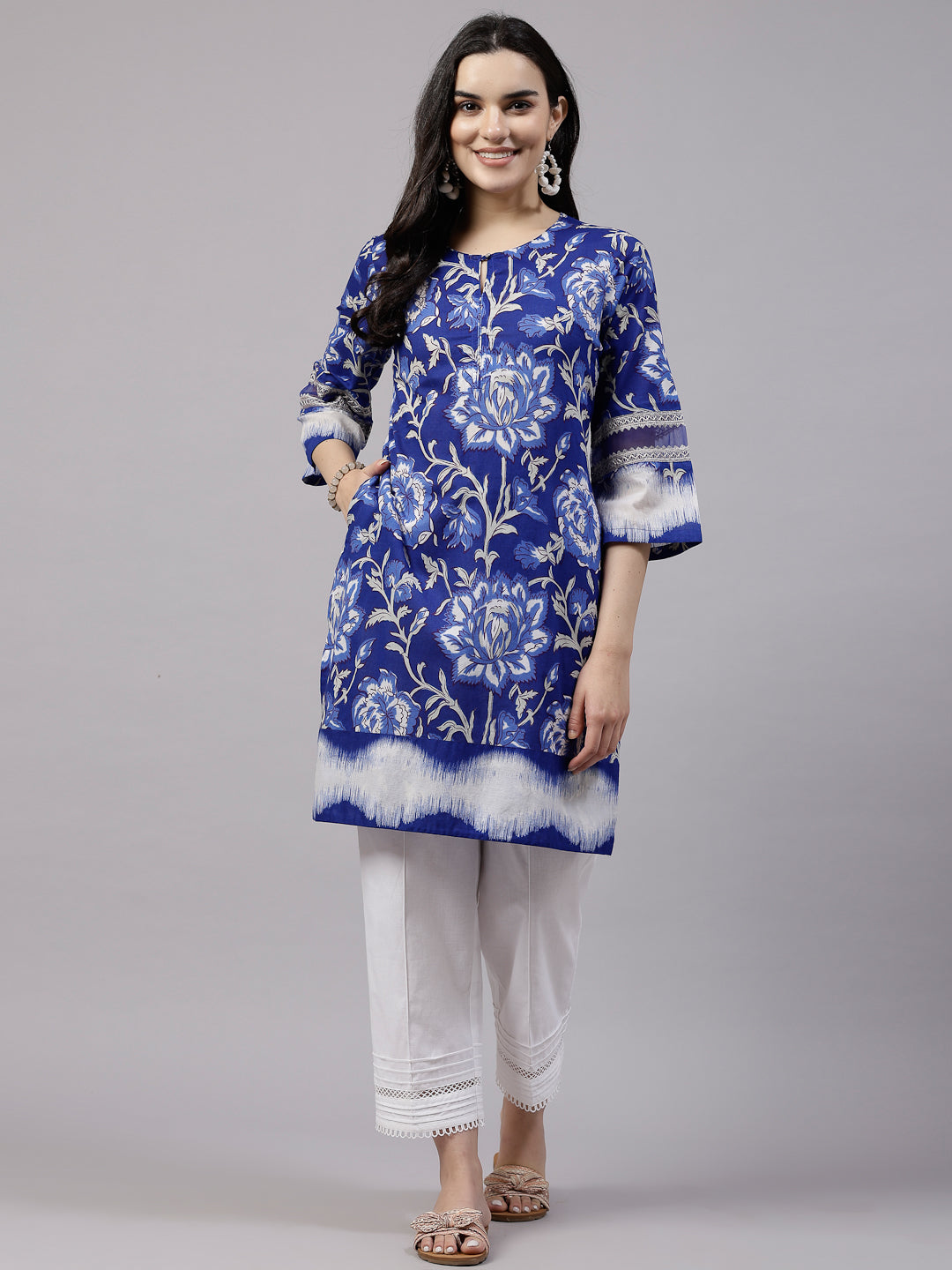 White Poplin straight fit trousers