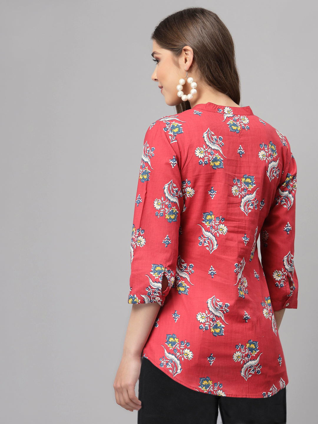 Red Floral Printed Top