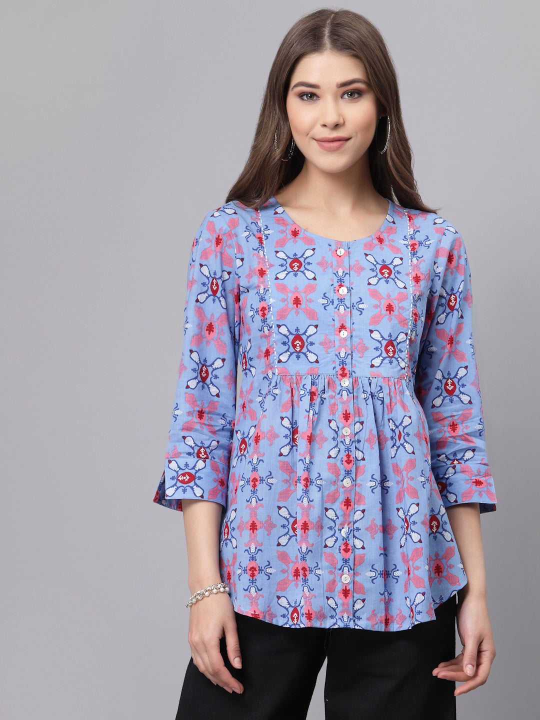 Light Blue printed top