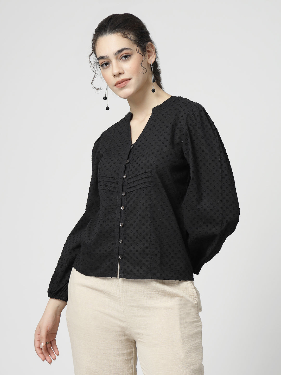 Self Design Cotton Top