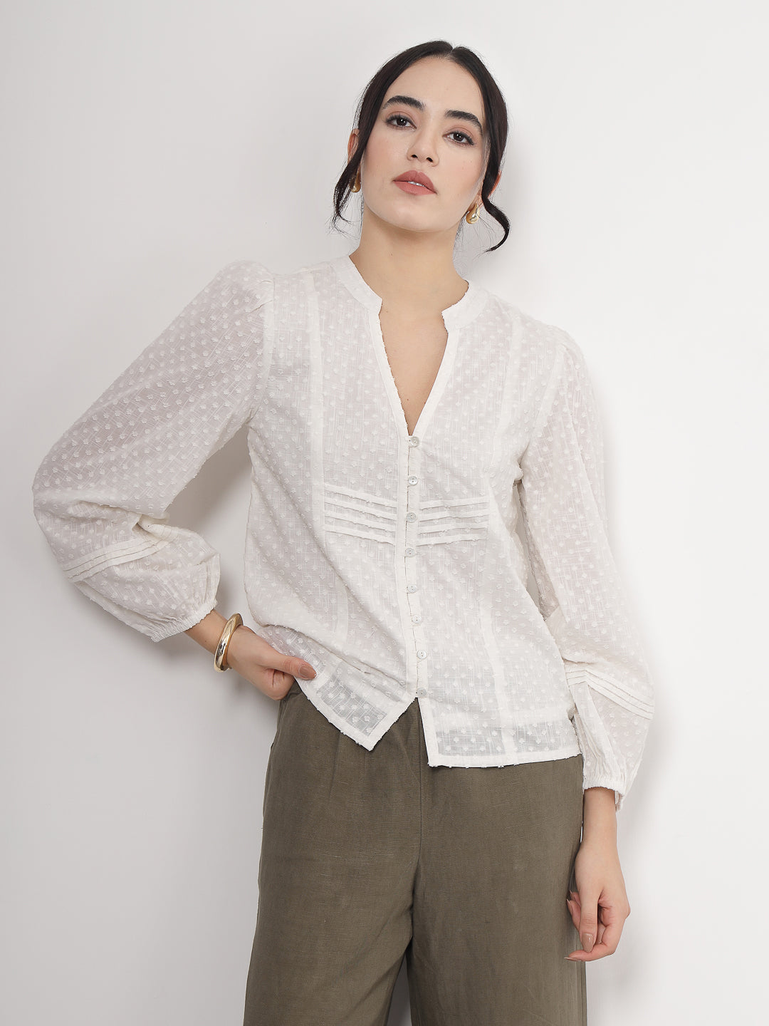 Solid White Cotton Top