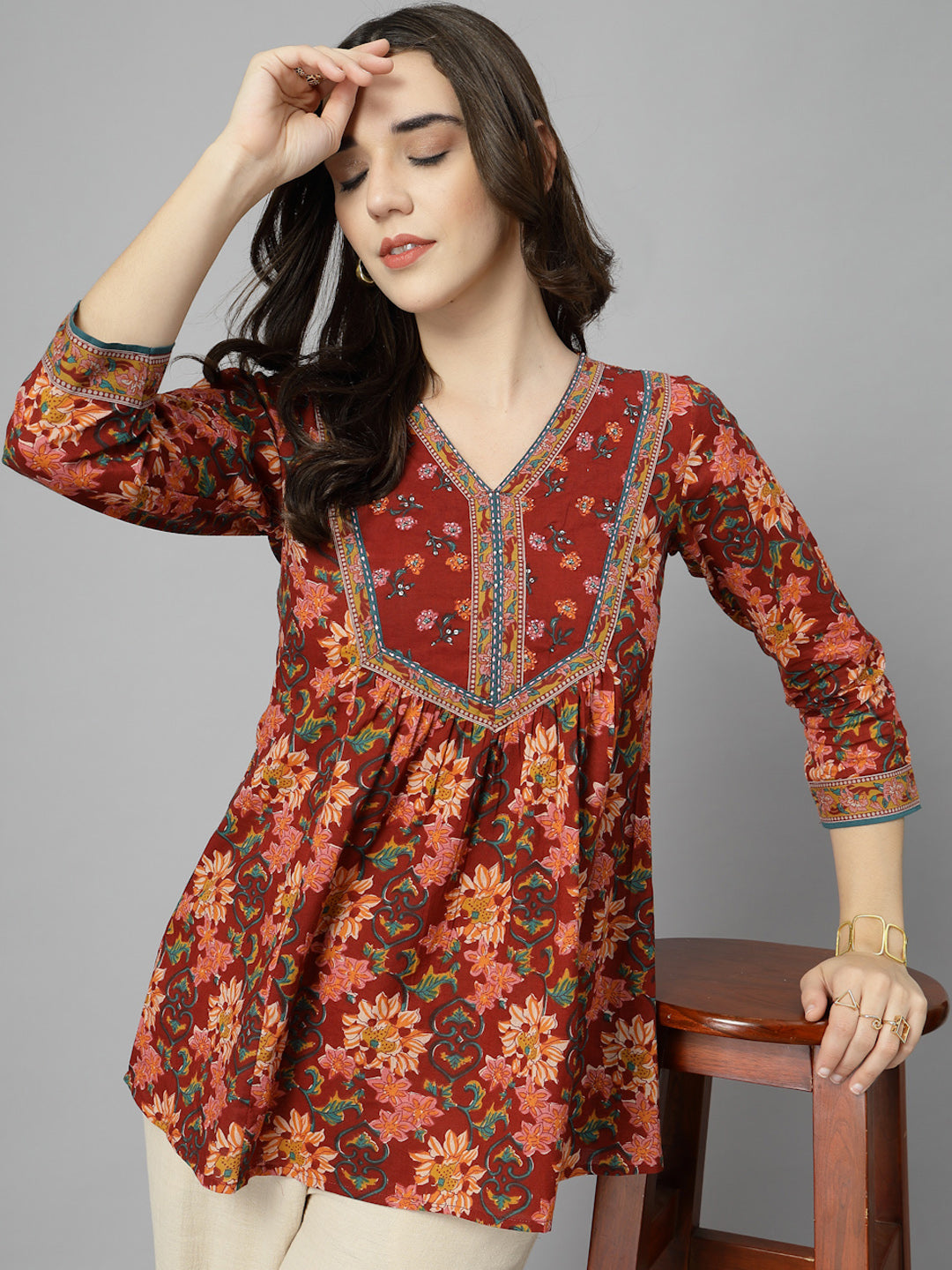V-neck empire top