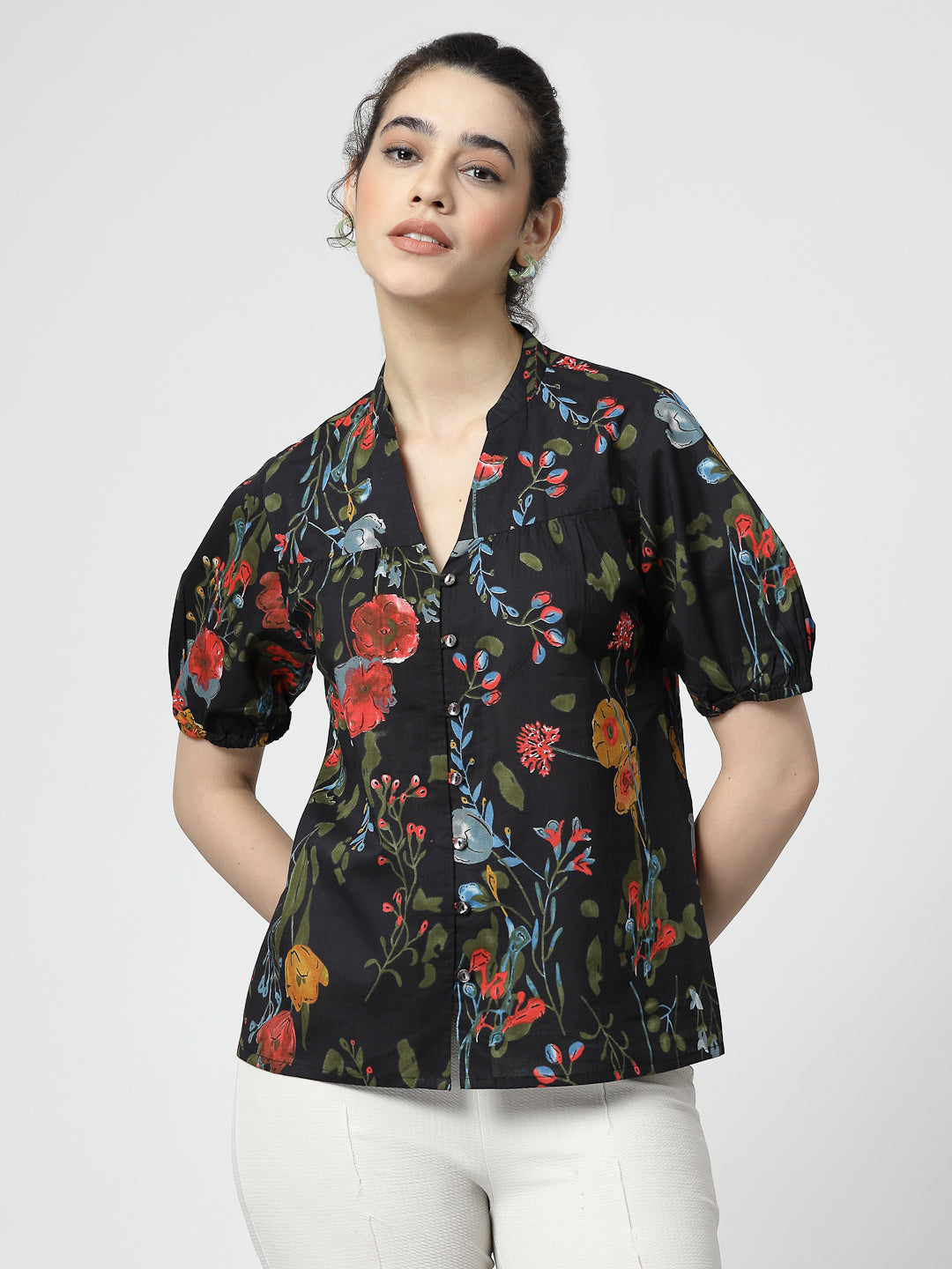 Floral Puff sleeve Top