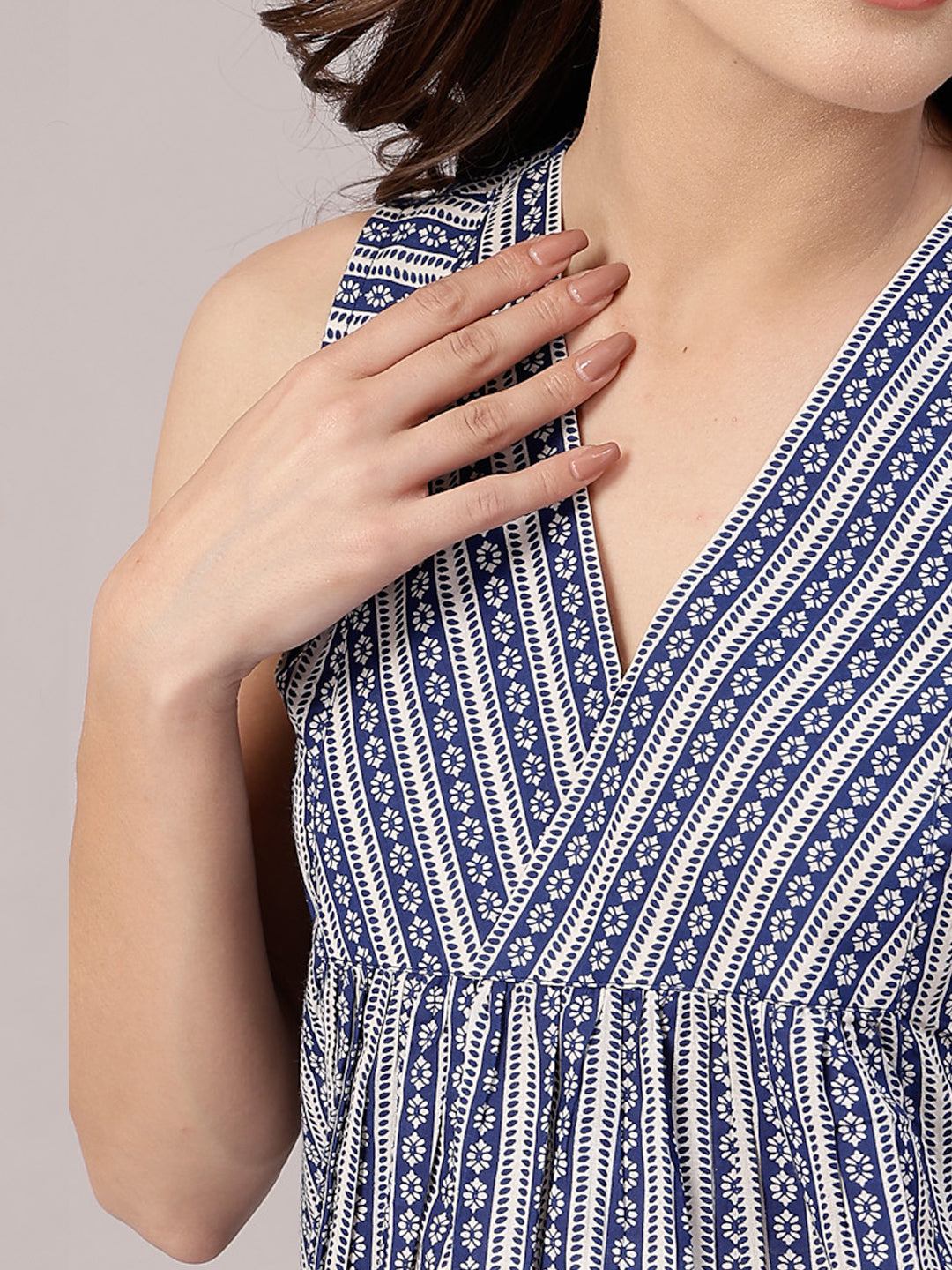 Sleeveless Striped Cotton Top