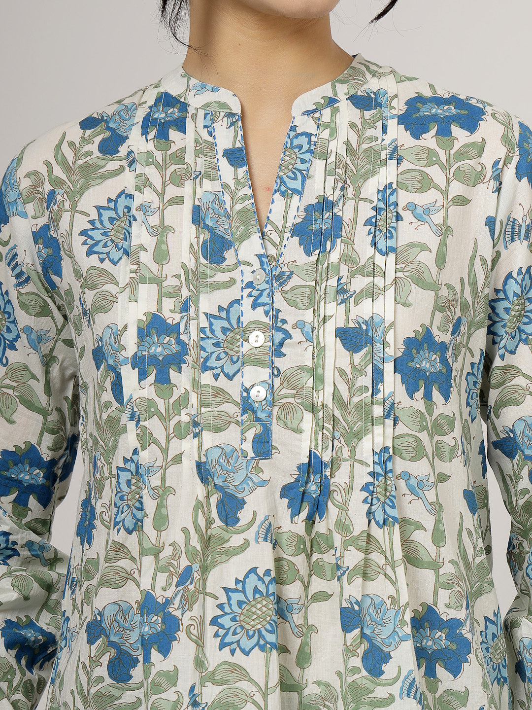 Blue Floral Cotton top