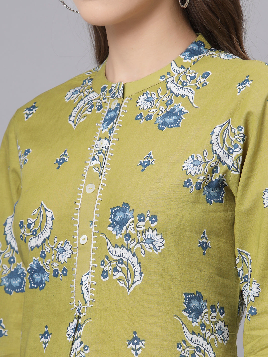 Green Floral Printed Top