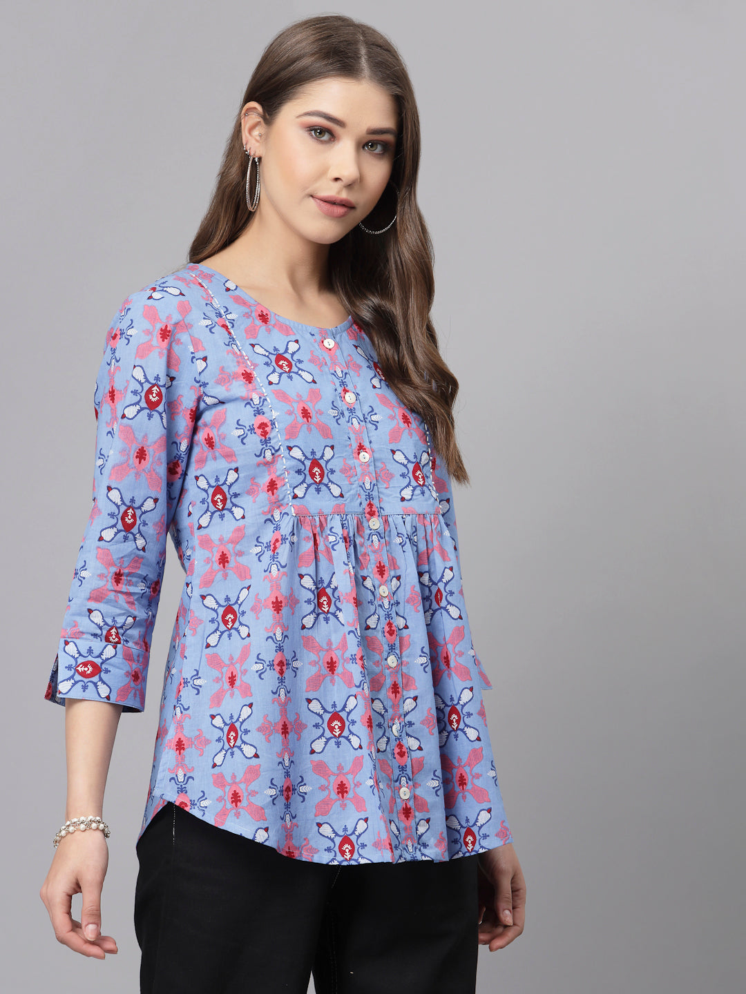 Light Blue printed top