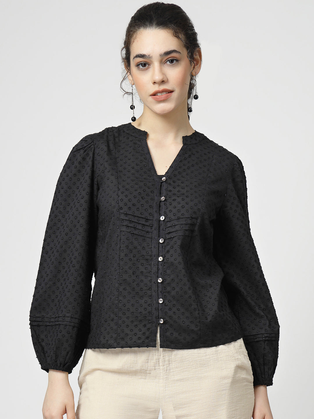 Self Design Cotton Top