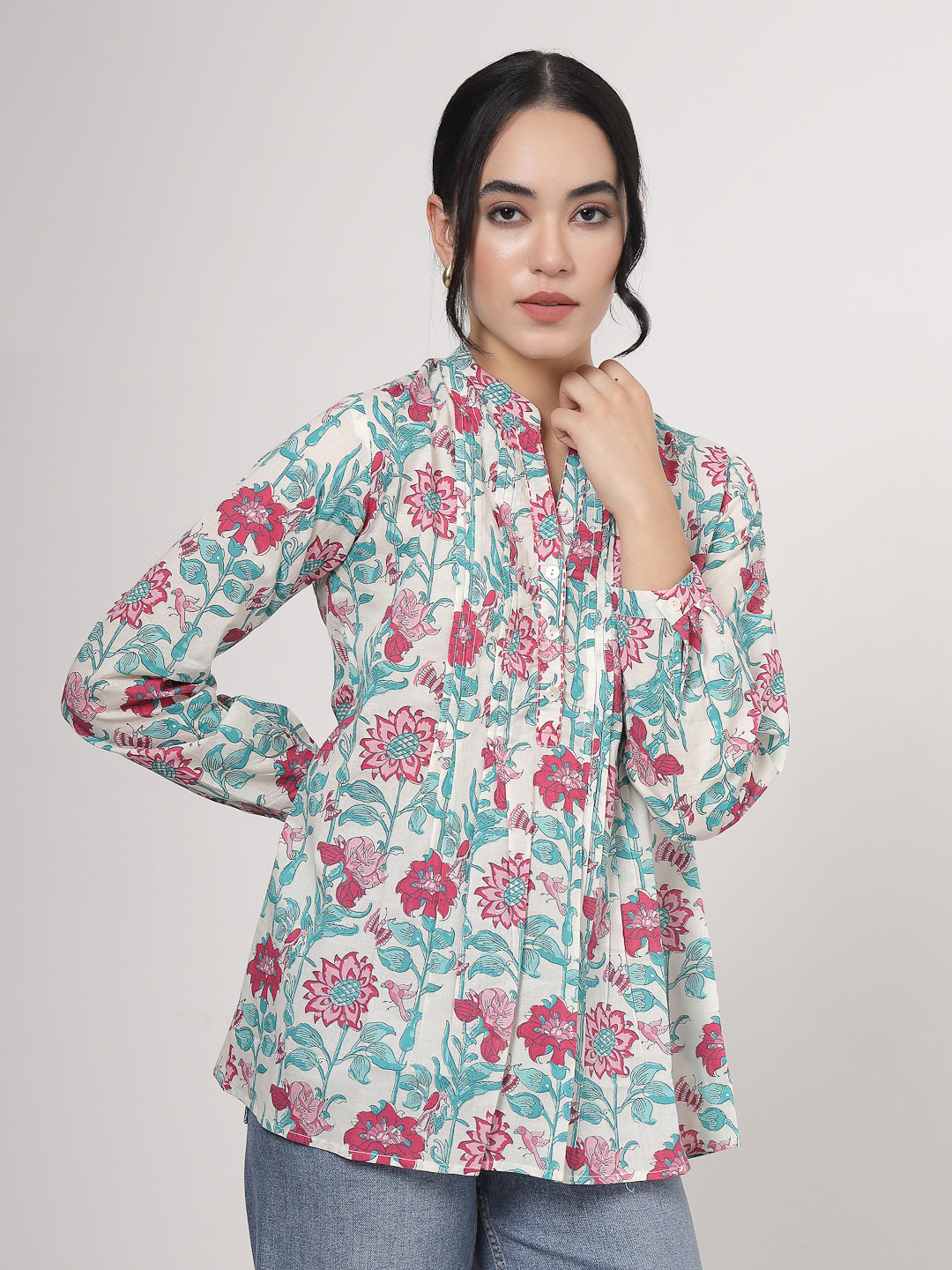 Pink Floral Cotton top