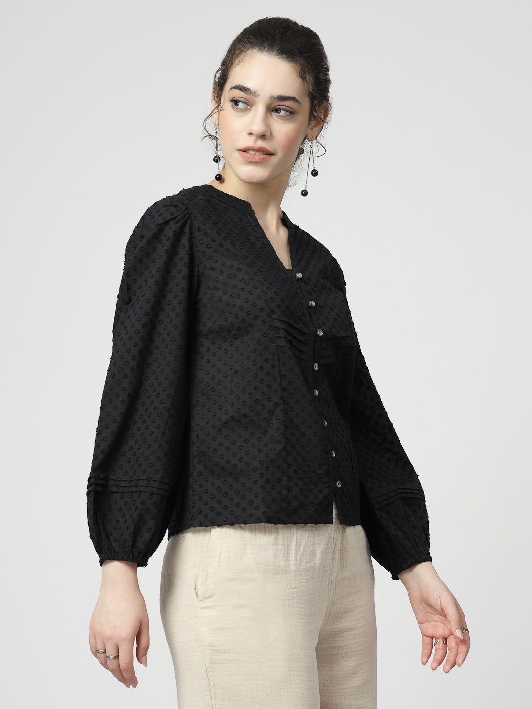 Self Design Cotton Top