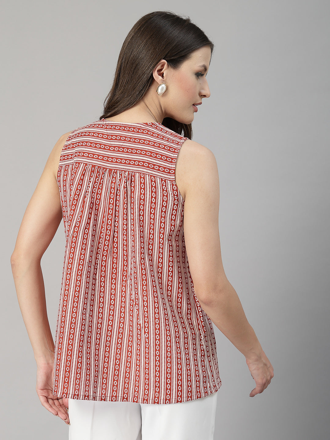 Sleeveless Striped Cotton Top