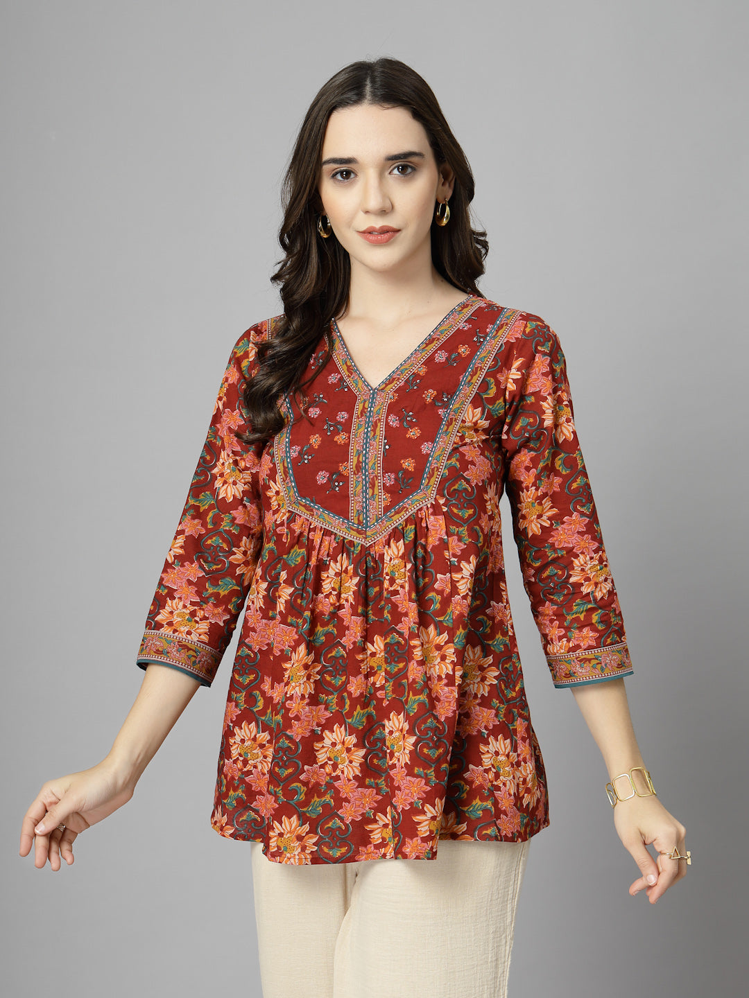 V-neck empire top