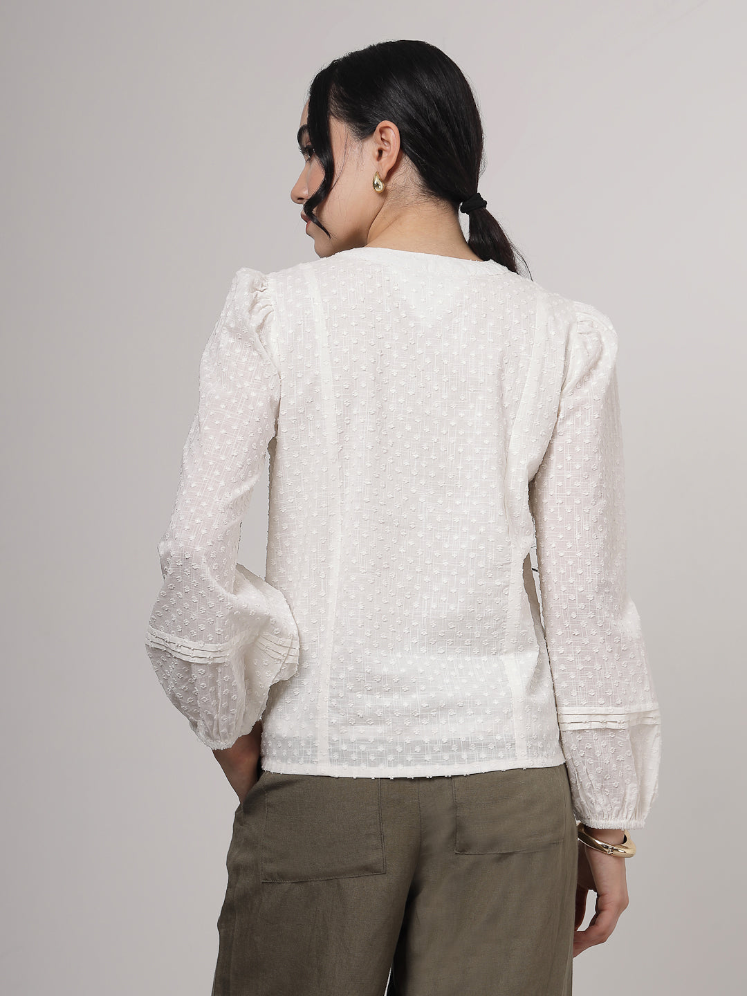 Solid White Cotton Top