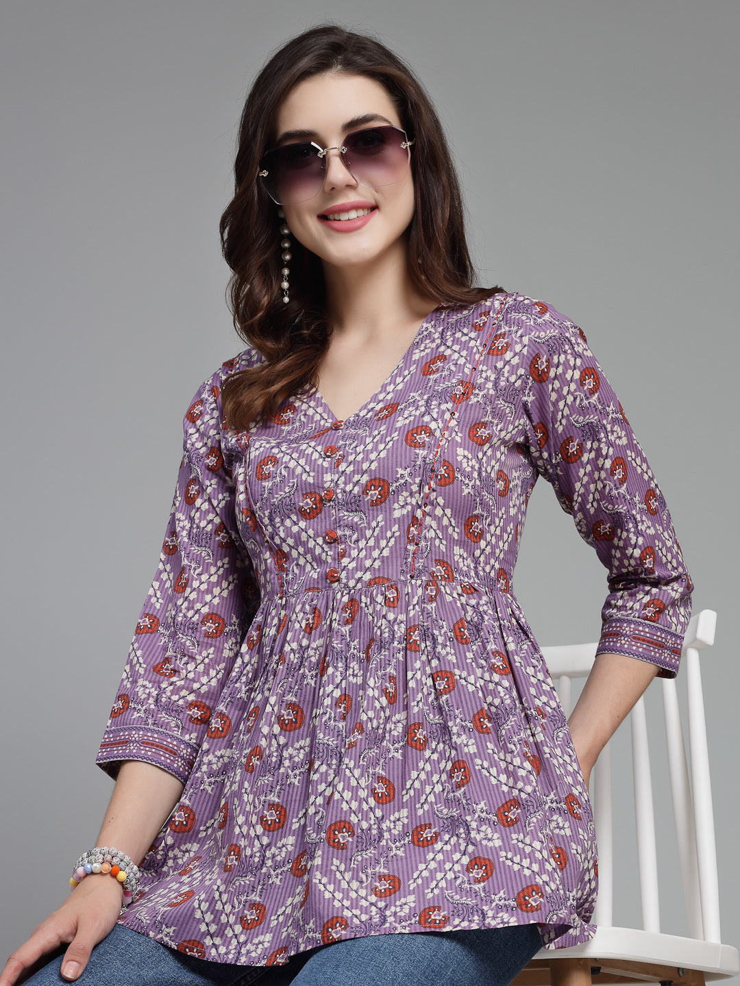 V-neck cotton Top