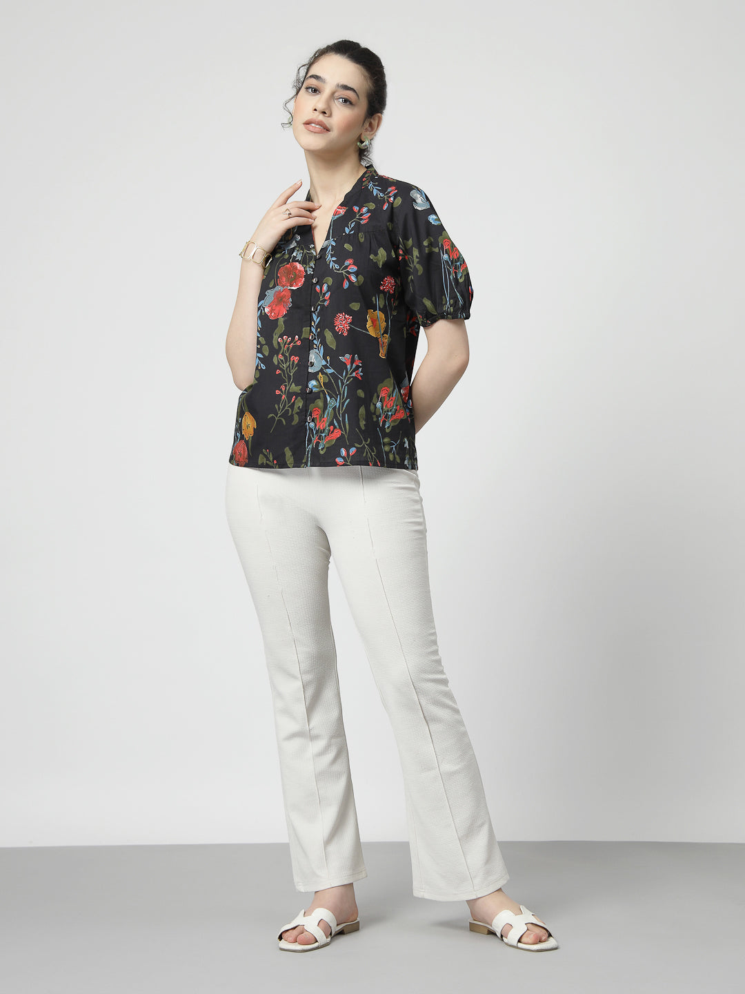 Floral Puff sleeve Top