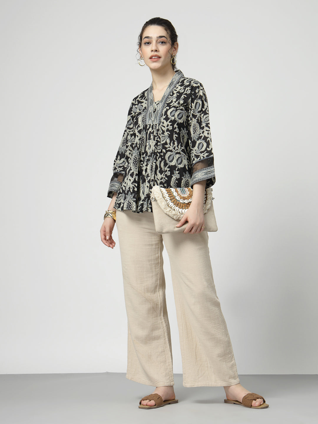 Lace Detail sleeves Top