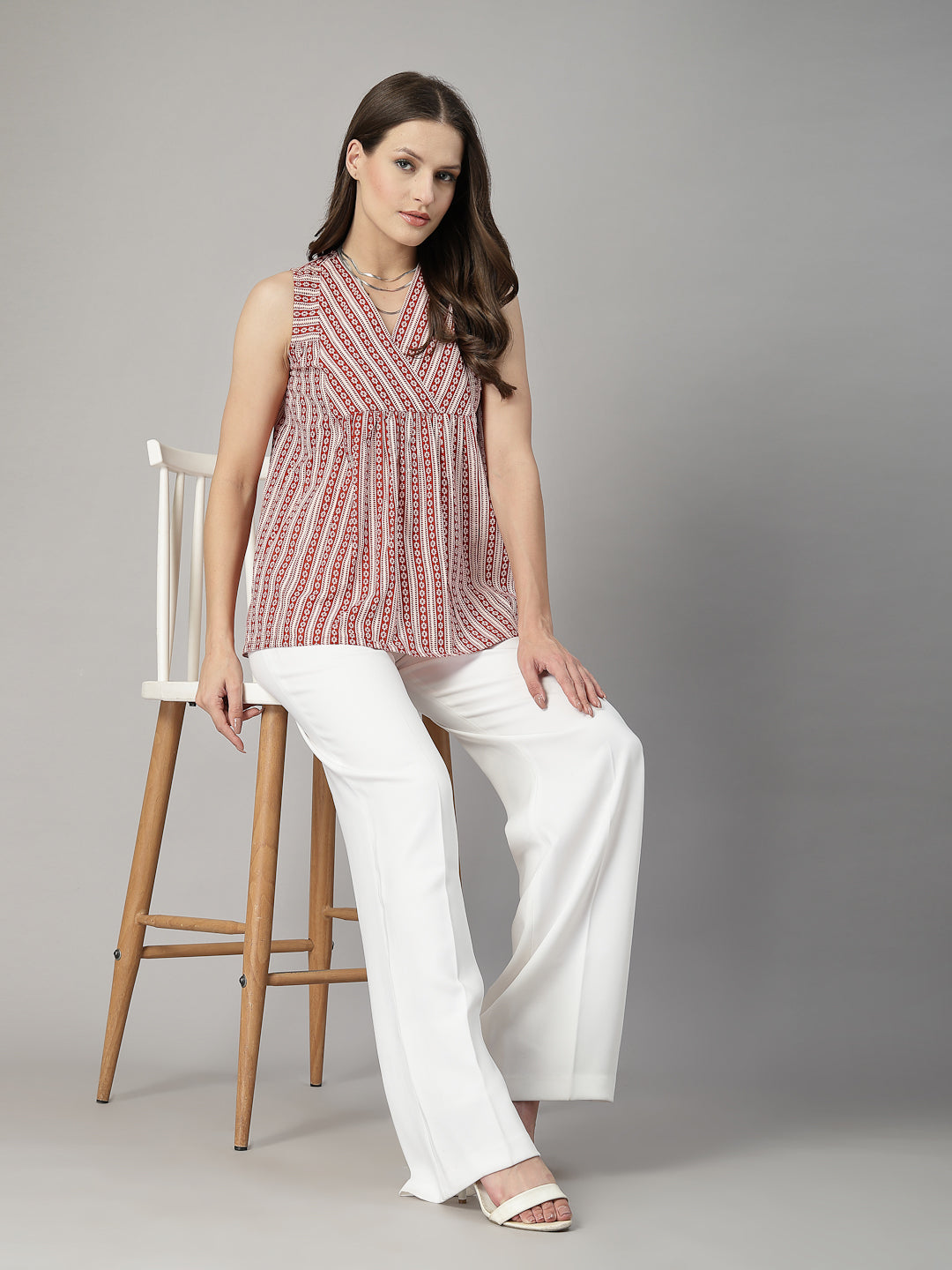 Sleeveless Striped Cotton Top